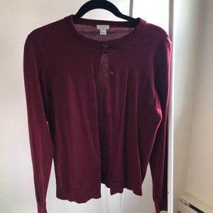Red J Crew Cadigan
